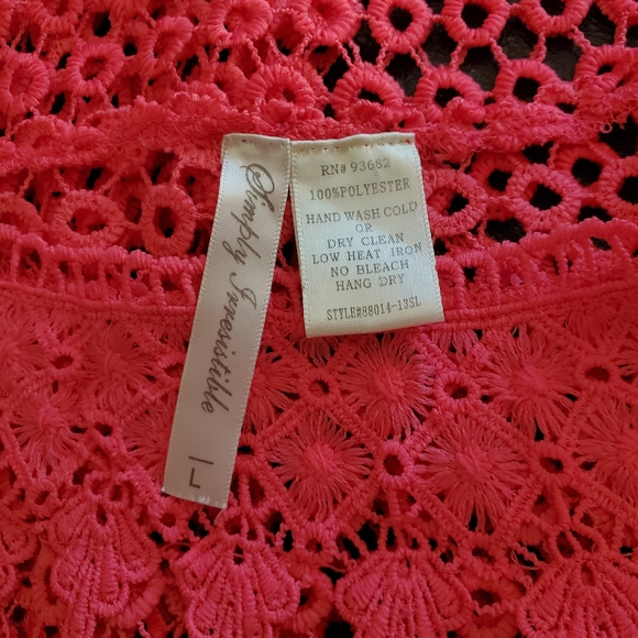 Simply Irresistible Hot Pink Crochet Swim-Beach-Pool Cover Up Size L Classic - Picture 13 of 13